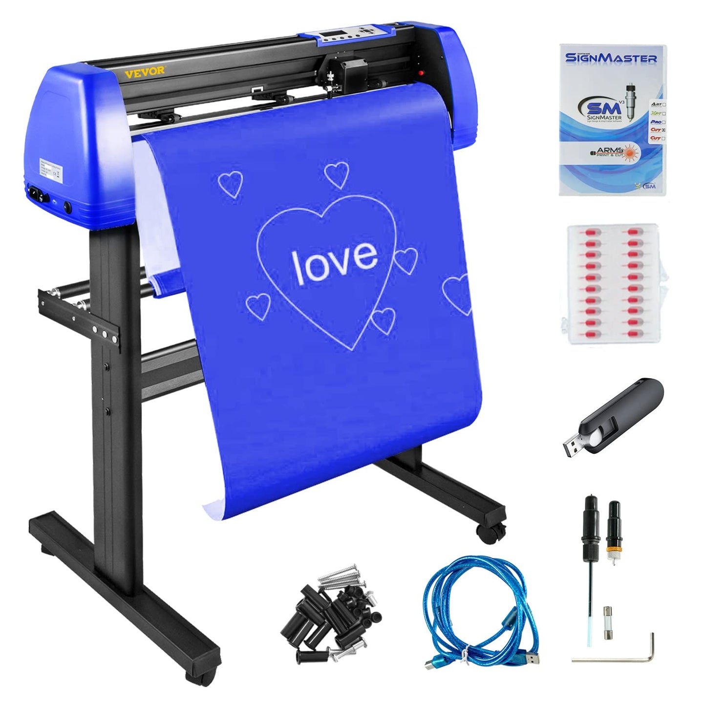 Vevor Vinyl Cutter 28 Inch Vinyl Cutter Machine With 20 Blades Maximum Paper Feed 720Mm Vinyl Plotter Cutter Machine With Sturdy