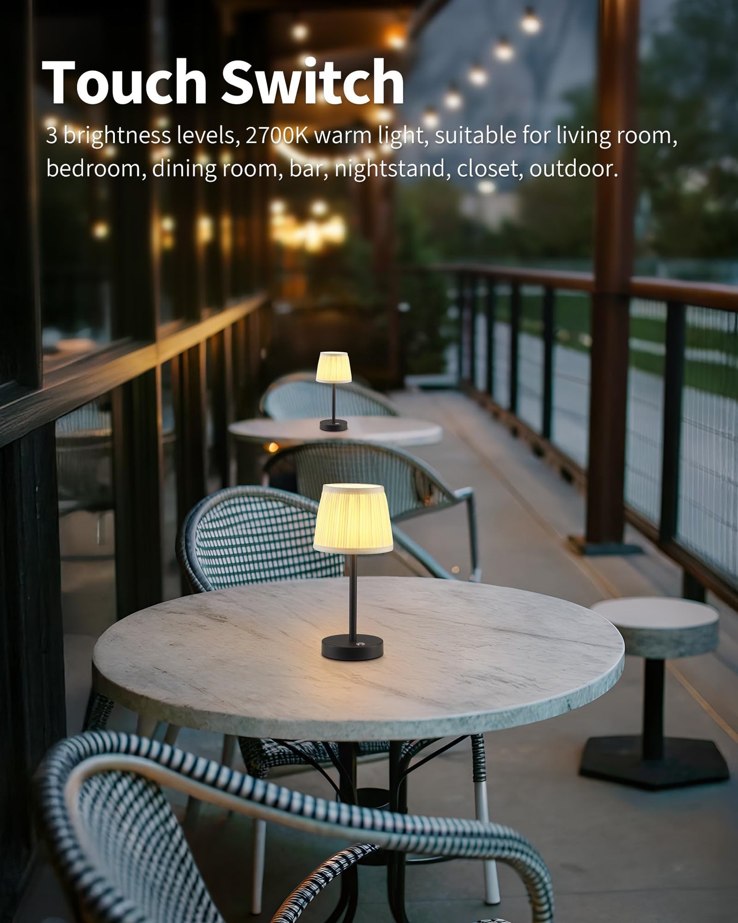 Pusu Cordless Led Black Table Lamp  Rechargeable 4000Mah 3 Way Dimmable Bedside Small Lamp With Fabric Shade  Lighting For Bedroom  Kids Room  Bathroom  Kitchen  Home Decor  Gift  Night Light