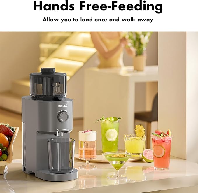Slow Masticating Juicer Machine - 5.2" Feed Chute Cold Press Juicer, Easy Clean, High Juice Yield