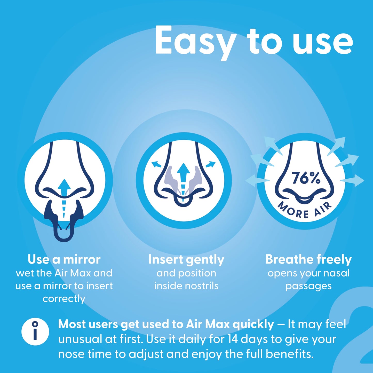 Airmax Unisex Sport Nasal Dilators Two-Pack - Easy, Safe, and Comfortable Breathing Aid - Improves Airflow - Transparent - Small