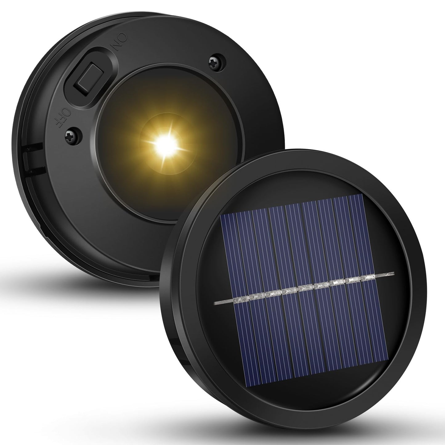 HELESIN Solar Light Parts, 2 Pack Waterproof Inserts, 3.35in Deep Warmwhite Plastic for Lanterns