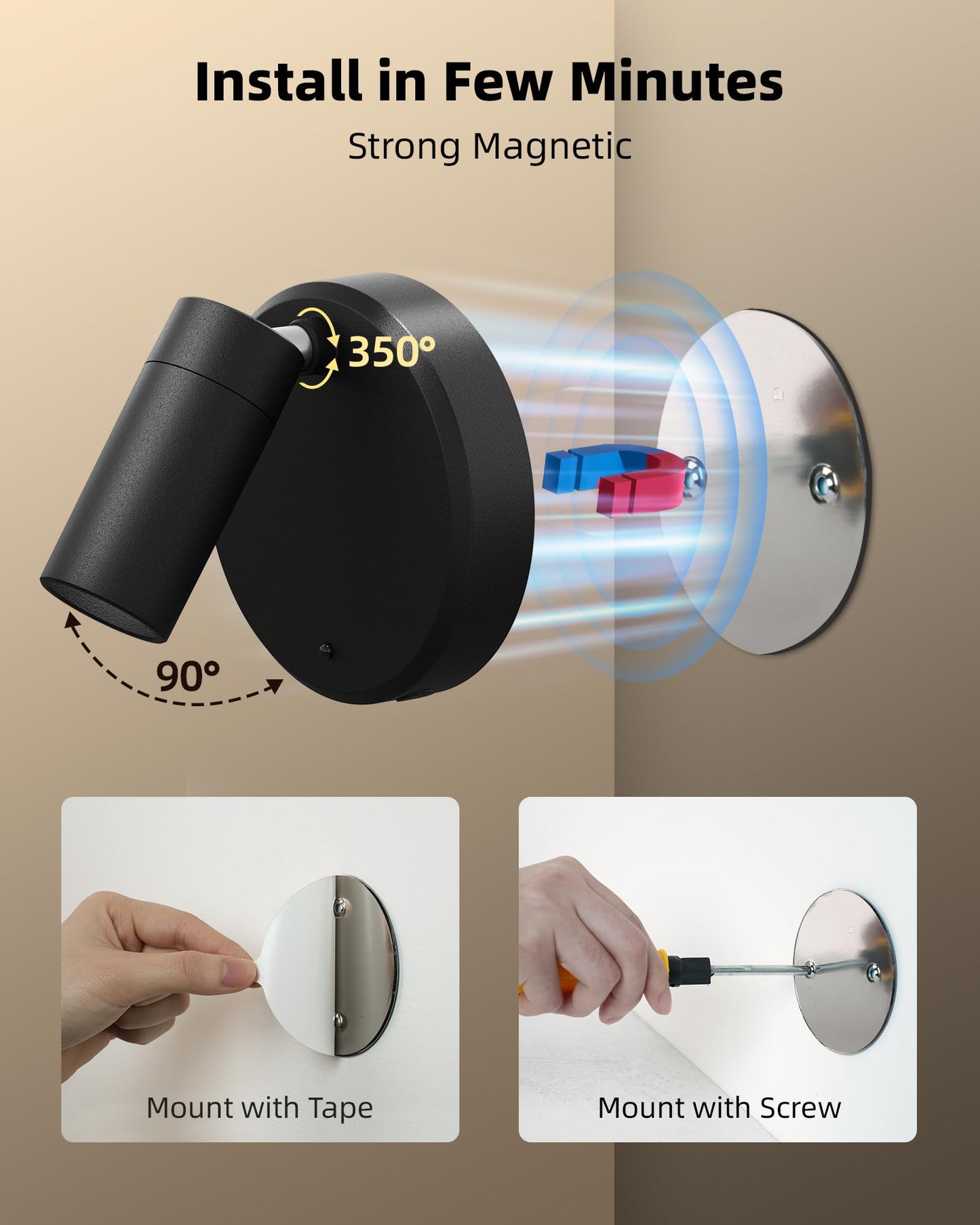Ezvalo Spotlights Indoor With Remote 5500Mah Rechargeable Picture Lights  Wireless Led Uplighting With Timer&Dimmable  3Cct Mini Plant Spot Lights For discomfort-reducingting Artwork Accent Lighting(4Pack-Black)