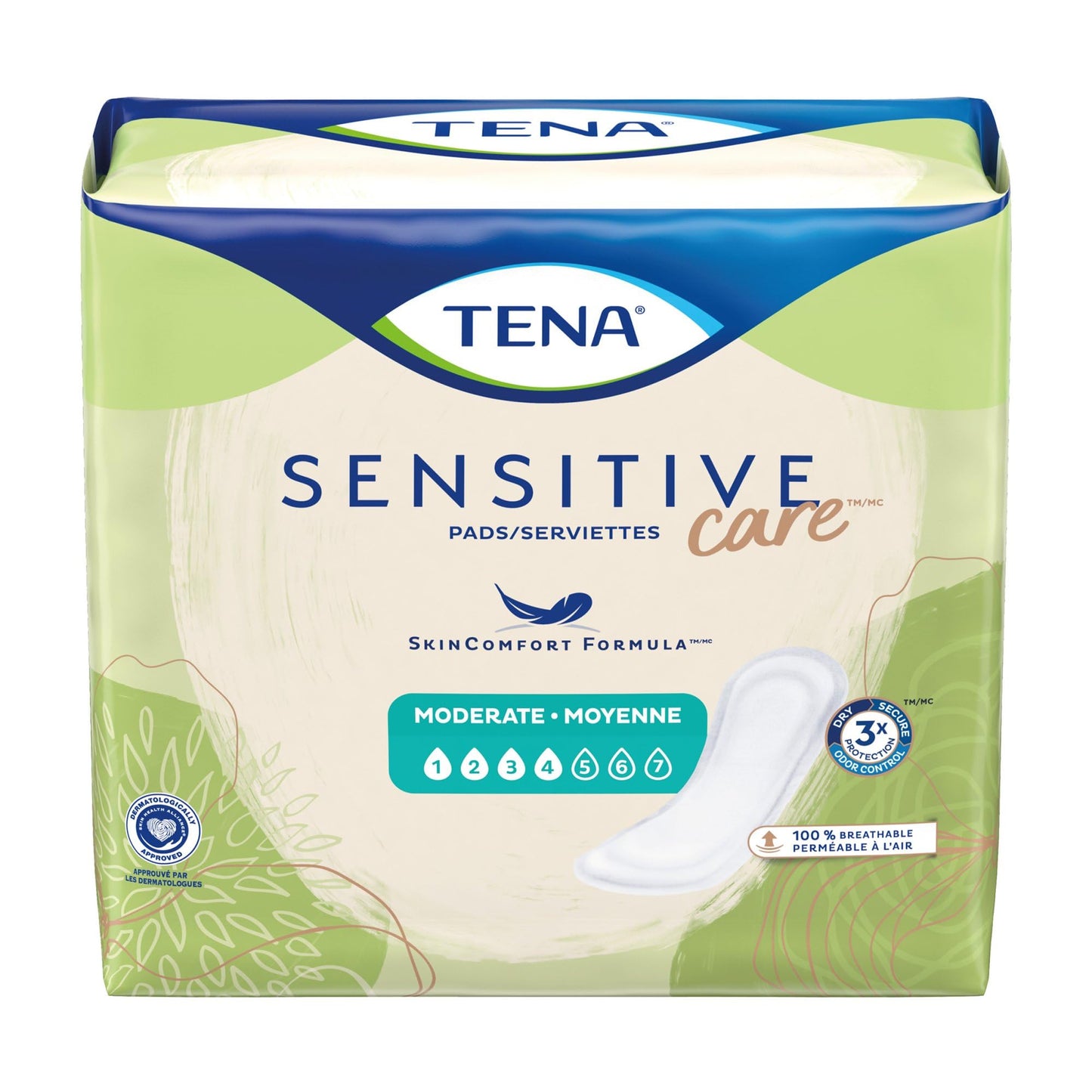 Tena Sensitive Care Moderate Female Incontinent Pad Regular Length 11" L 54284, 120 Ct