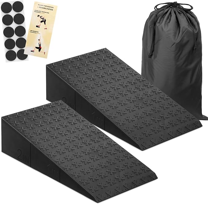 ZKDLFIRE Squat Wedge Block – 2 Pcs for Heel Elevated Squats & Mobility, Non-Slip Incline Slant Board for Ankle Mobility, C...