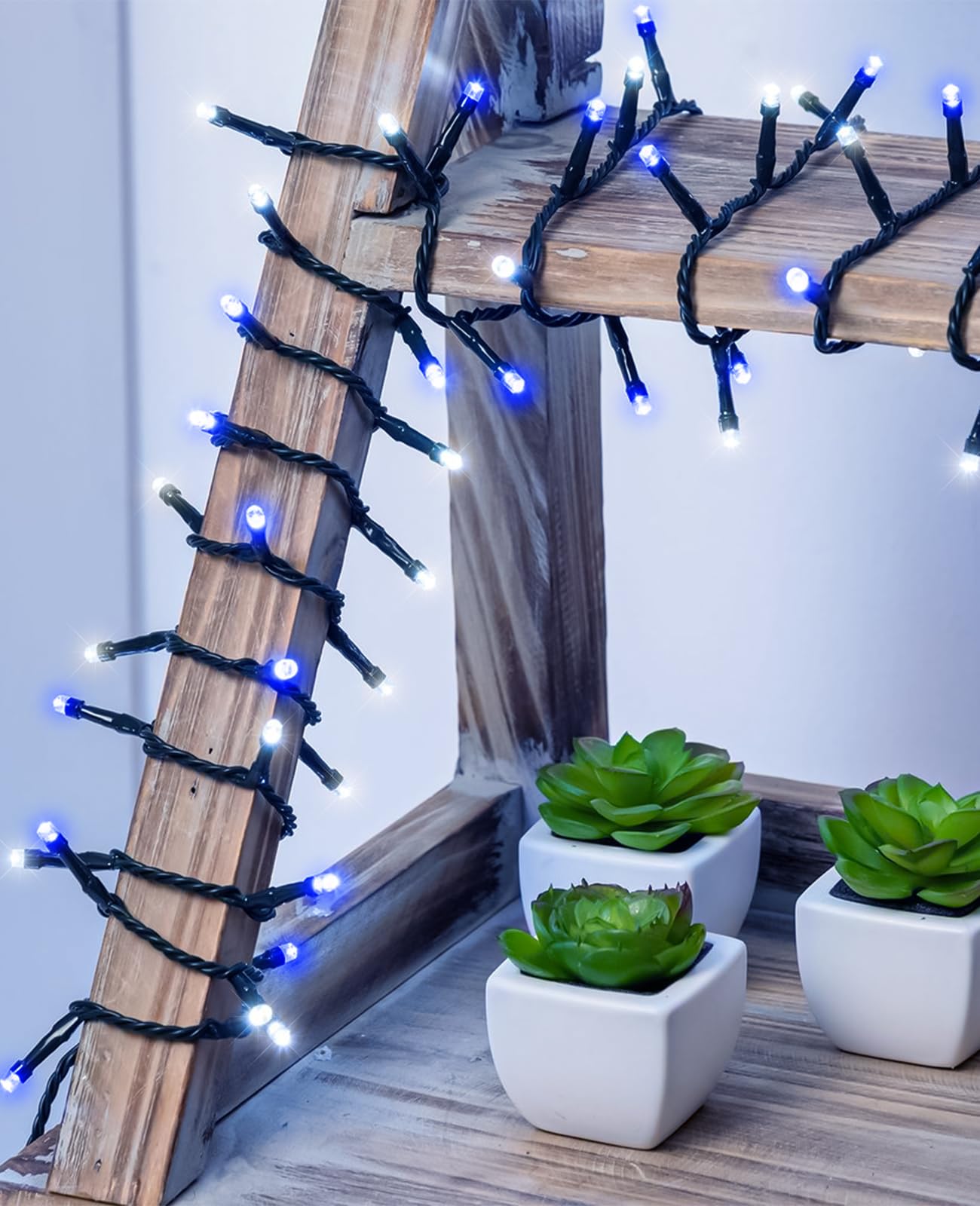 157Ft 480 Led Christmas Lights Outdoor  Christmas Tree Lights Waterproof  8 Modes Plug In Fairy String Light For Indoor Bedroom Garden Patio Xmas Party Decorations  Blue White