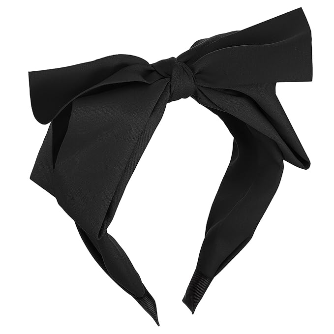 DOPENSPI Wide Bow Headband for Women, Cute Bowknot Headbands Soft Hair Hoop Band Elastic Hair Accessories for Women Washin...