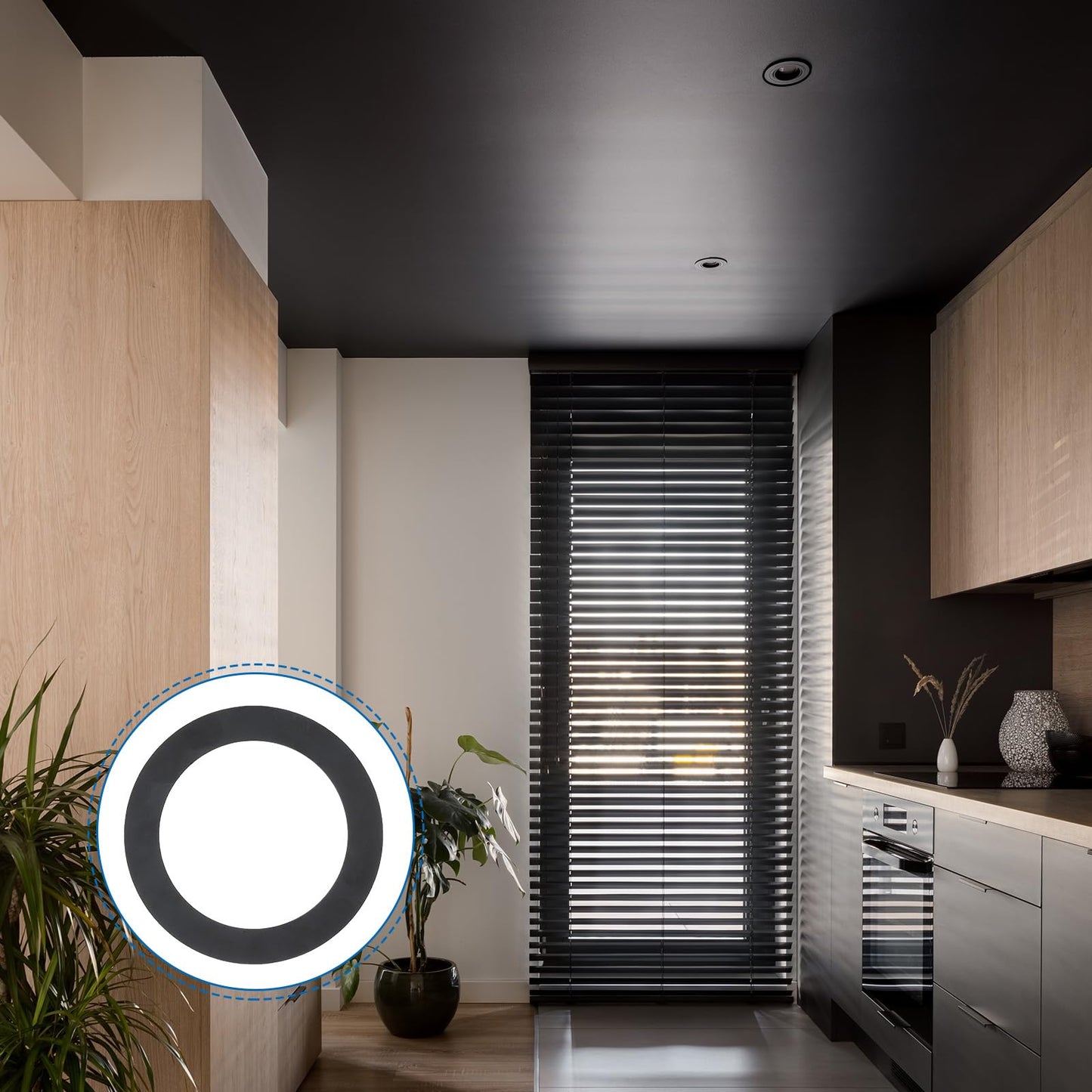 Patikil 2.99 Id 4.13 Od Light Trim Ring  Black Goof Ring Matte Circular Light Cover Lighting Fixture For Ceiling Wall Recessed Can Downlights