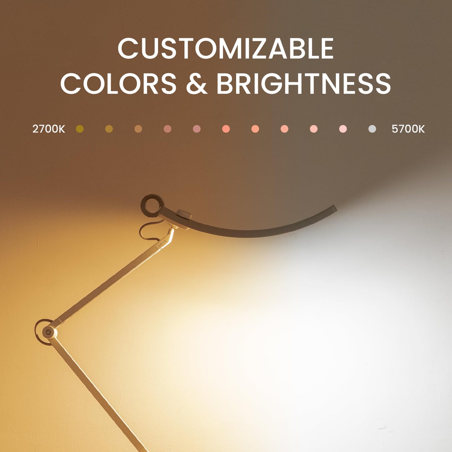 BenQ WiT e-Reading Desk Lamp, Dimmable, 13 Colour Modes, Adjustable Arm, Swing Arm, Matte Silver