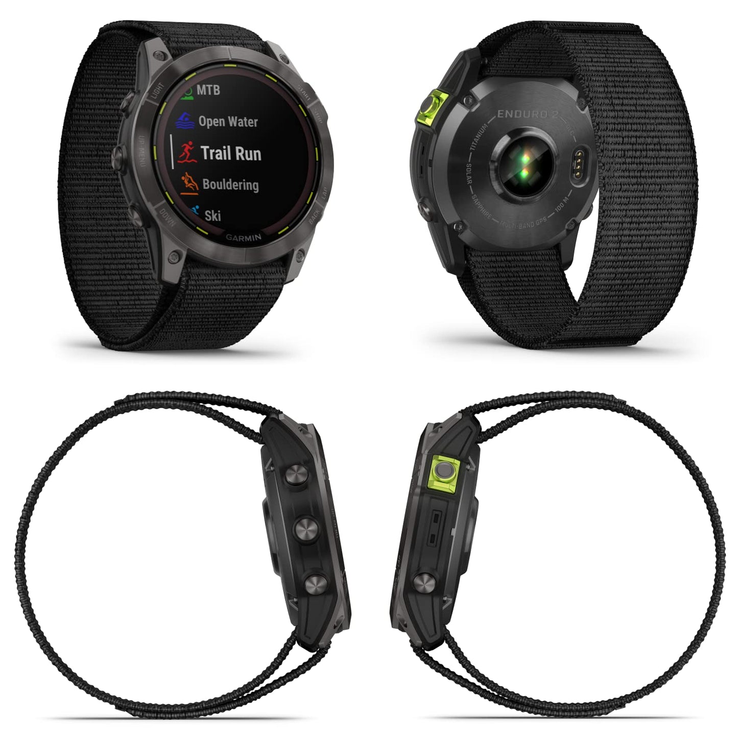 Wearable4U - Garmin Enduro 2 Smartwatch, Carbon Gray Dlc Titanium With Black Nylon Band, Long-Lasting Gps Battery Life, Solar Ch