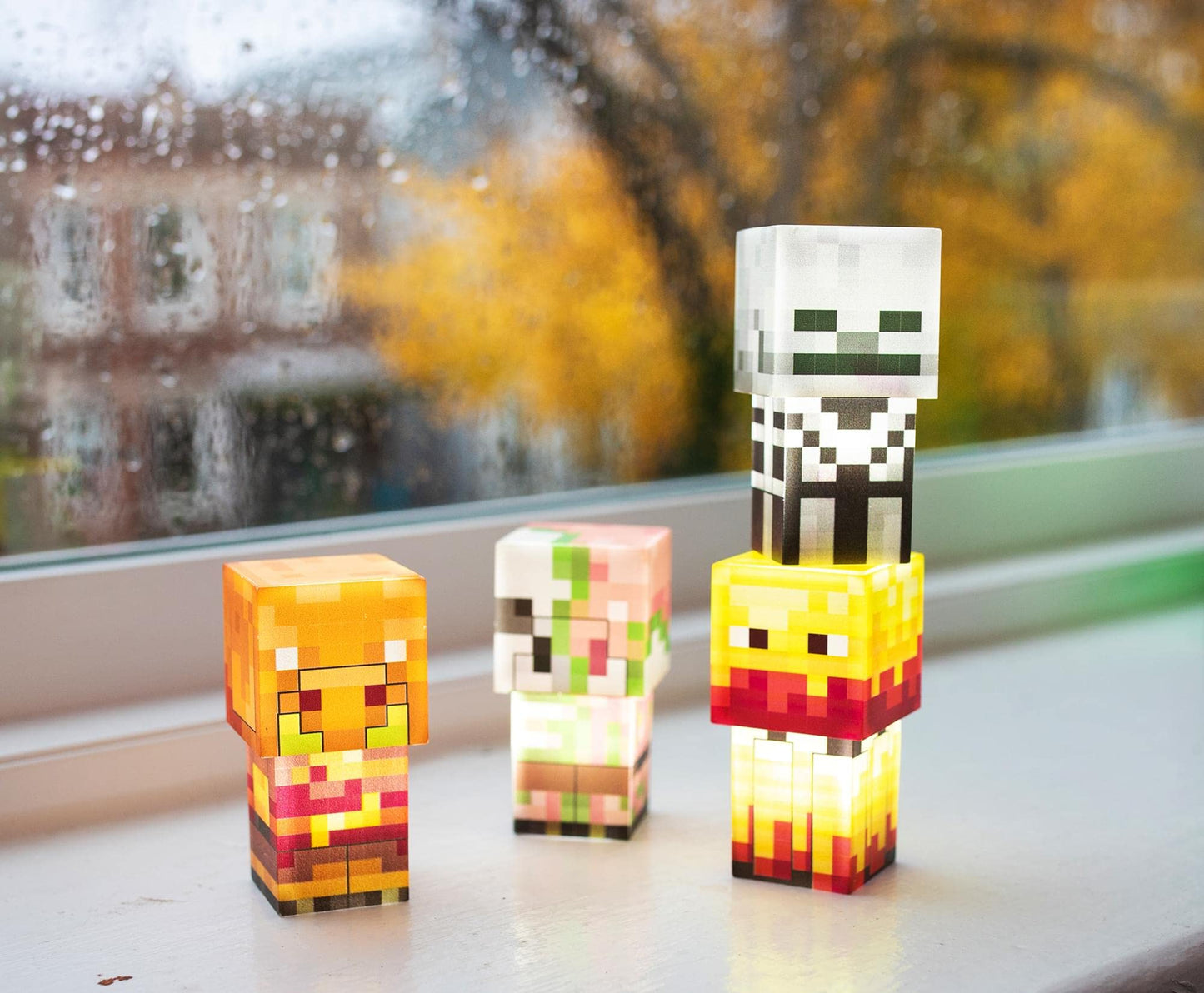 Ukonic Minecraft Mini Mob Mood Lights | LED Table Lamp | Skeleton, Blaze, Piglin, Zombified Piglin | Blue | One Size