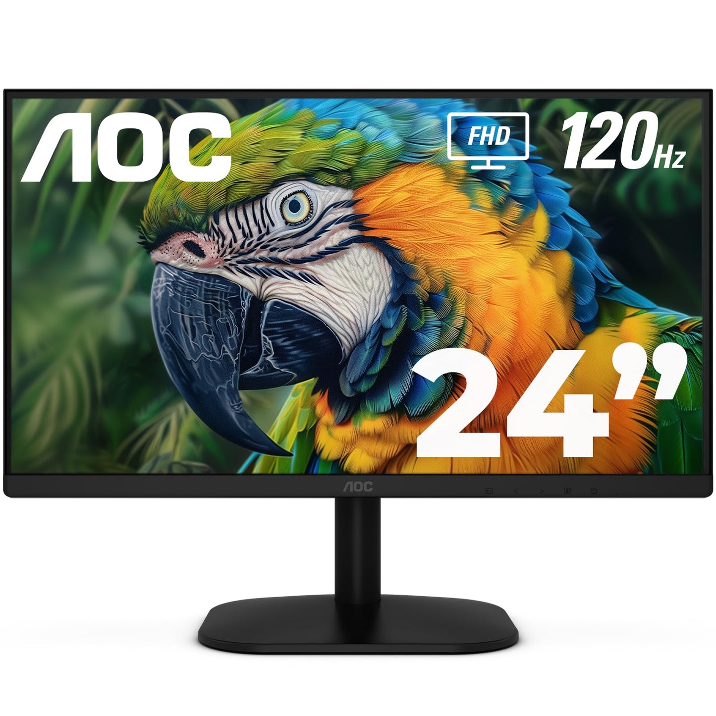 AOC 24B35H3 24 IPS Full HD (1920 x 1080) 120Hz LED Monitor, Adaptive Sync, VGA & HDMI, Flicker-Free, Low Blue Light, HDR Ready,