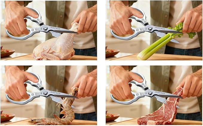 Kitchen Scissors, Multi-All Purpose Japan Kitchen Shears, Heavy Duty Dishwasher Safe Food Scissors for Chicken, Poultry, Fish, Meat & Herbs Christmas Gifts for Men Women Mom Dad