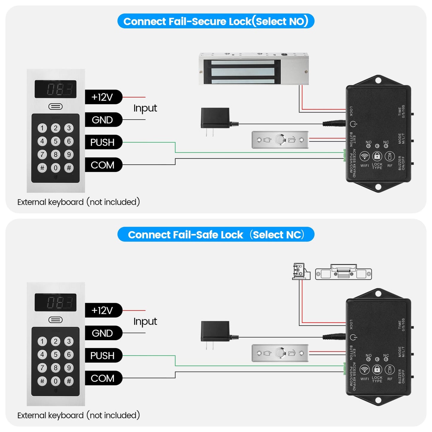 Zuomeng WiFi Smart Magnetic Lock for Door Kit, 1200lbs Holding Force Magnetic Door Lock System with App/Remote Control, 3 Modes, Sound Alerts, Easy Install for Home & Office