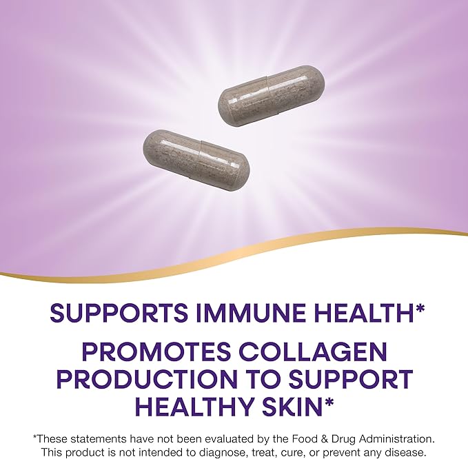 Nature's Way Vitamin C with Rose HIPS, Powerful Antioxidant & Immune Function Support from Vitamin C*, Promotes Collagen for Healthy Skin*, 1,000 mg Vitamin C, 100 Capsules (Packaging May Vary)