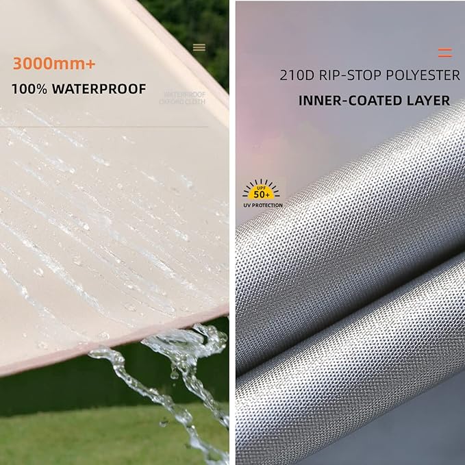 Puraville Rain Fly Camping Tarp 3000mm+ Ultra Waterproof Resistant Sun Shade Lightweight Hammock Tent Tarp with Multifunctional Camping Accessories (10X10 ft Grey)