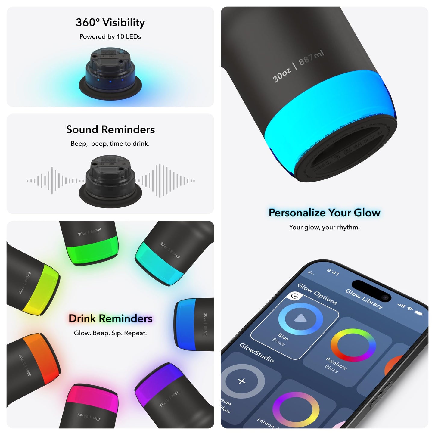 Hidrate Spark PRO 2 Smart Tumbler – 30 oz Insulated Stainless Steel, Tracks Water Intake, Glows & Beeps For Drink Reminder, Bluetooth Sync to App, Straw Lid, BPA-Free, Flamingo (with Apple Find My)