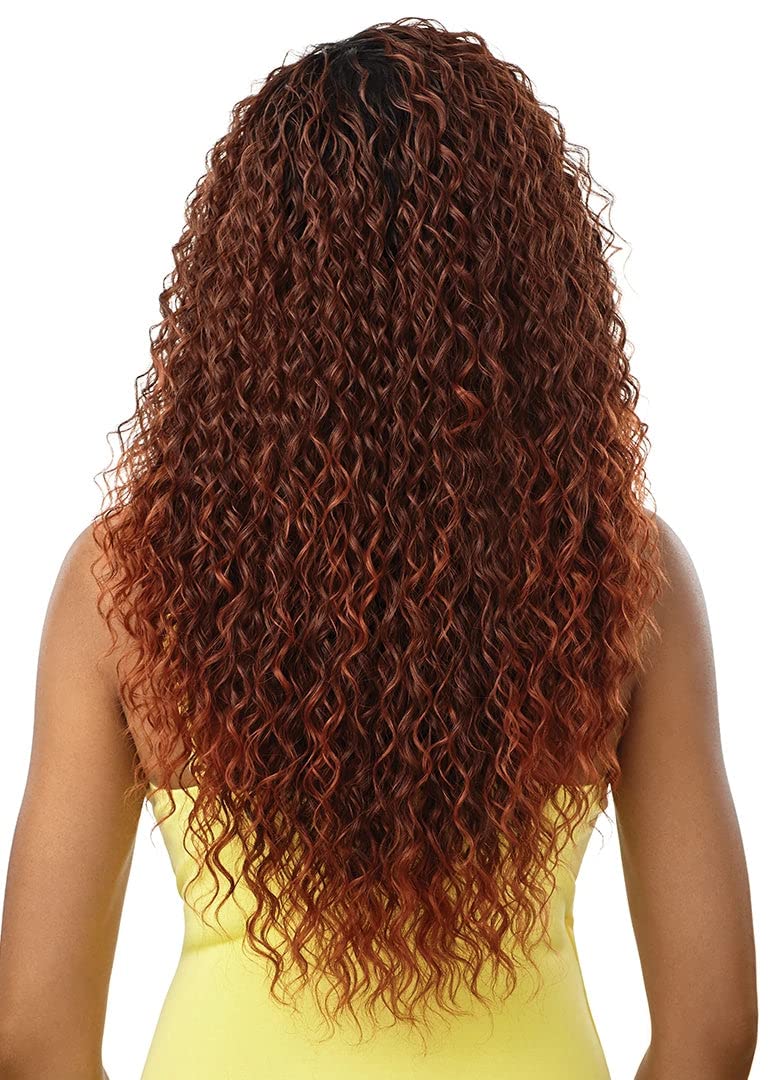 Outre CONVERTI CAP WET AND WAVY STYLE WIG - KISSED BY MIST (Color:DR GINGER BROWN)