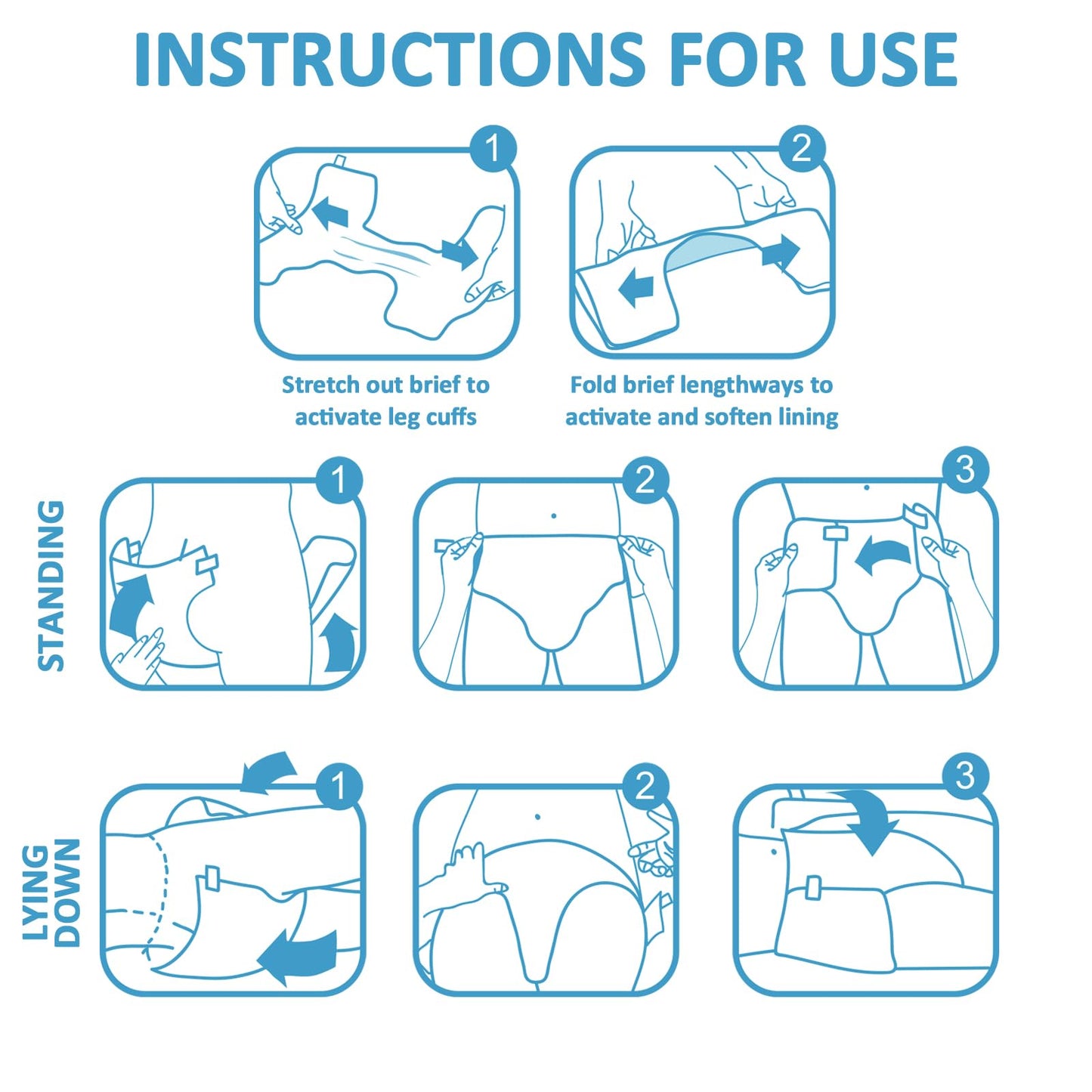 Littleforbig Adult Diaper 10 Pieces - ABDry White Diapers (X-Large 48"-56")