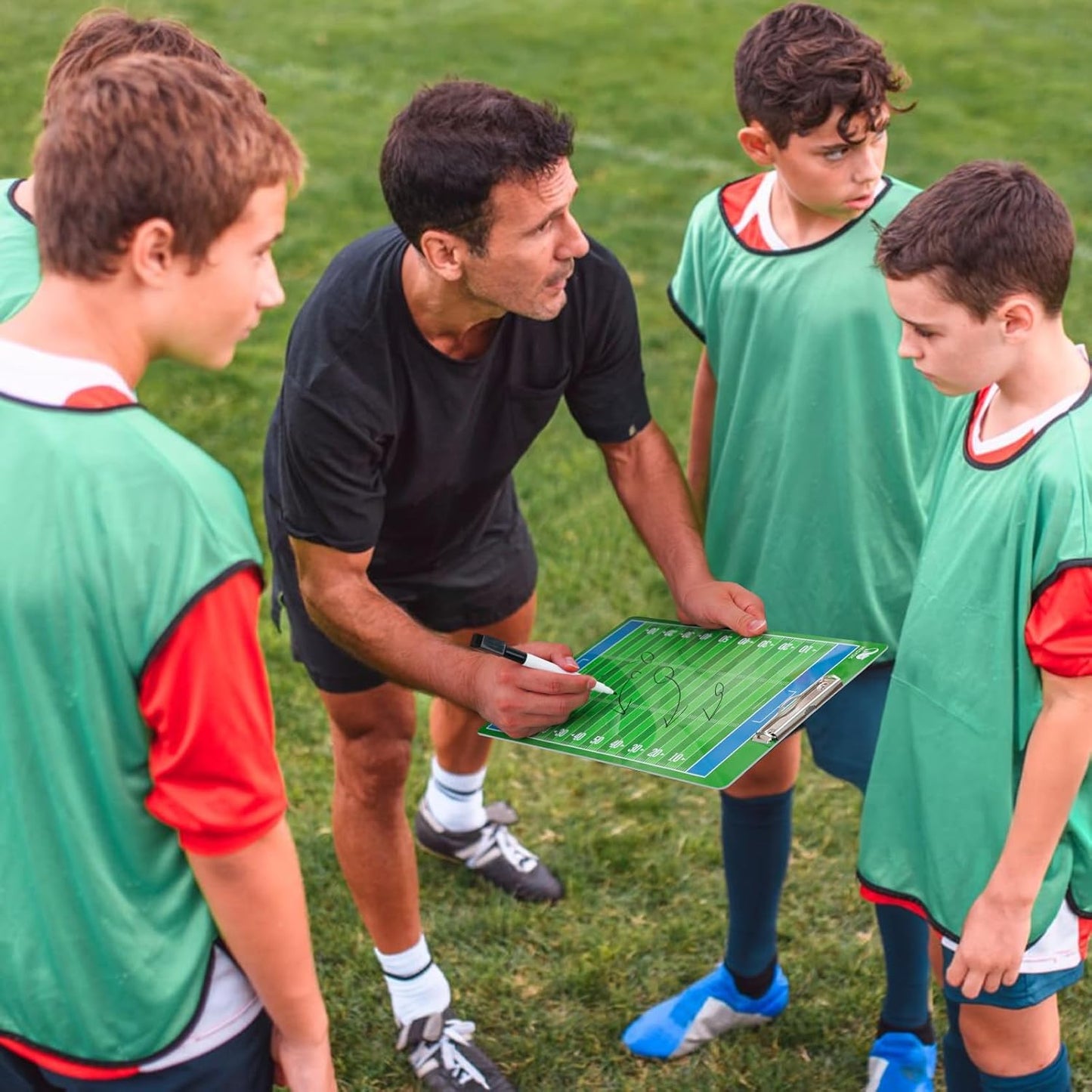 WISYOK Double-Sided Football Dry Erase Clipboard for Coaches, Ideal Coach Gift