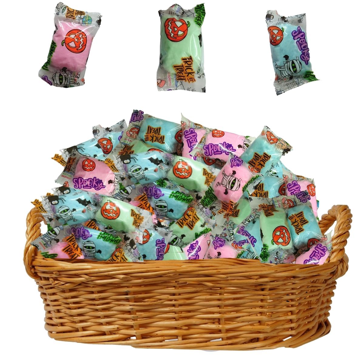 Lupy Lups! Cotton Candy Party Pack Halloween Edition - 0.5 oz 24 Pack Each  Individually Wrapped - Perfect for Stockings    Party Favors  Buffet Tables  and Piatas