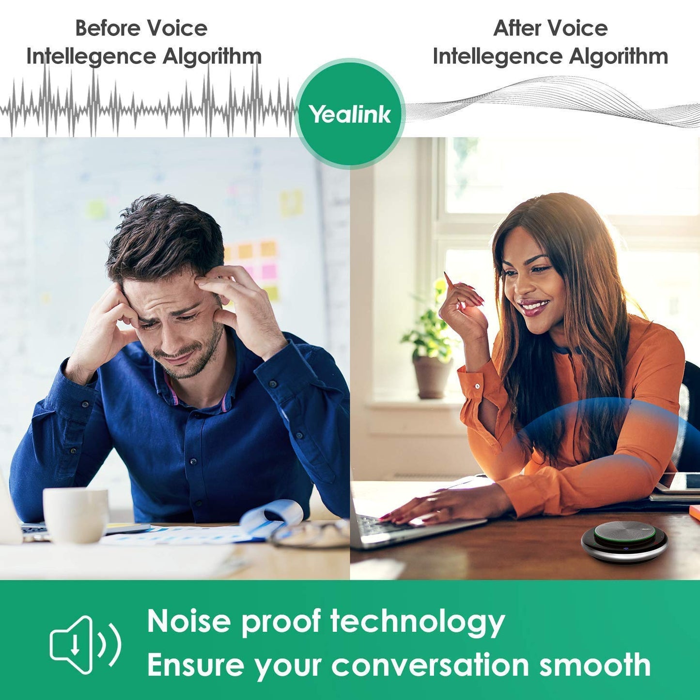 Yealink Bluetooth Speakerphone Conference Microphone Teams Certified Cp700 Usb Full Duplex Noise Reduction Algorithm Home Office