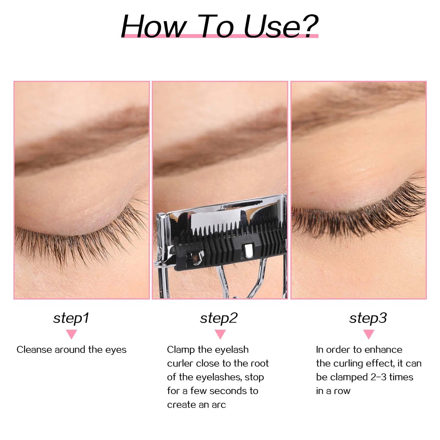 Eyelash Curlers with Comb,2 Pcs Eye Lash Curler Lash Tool Built in Comb Mini Makeup Lash Separator Tool Portable False Eyelashes