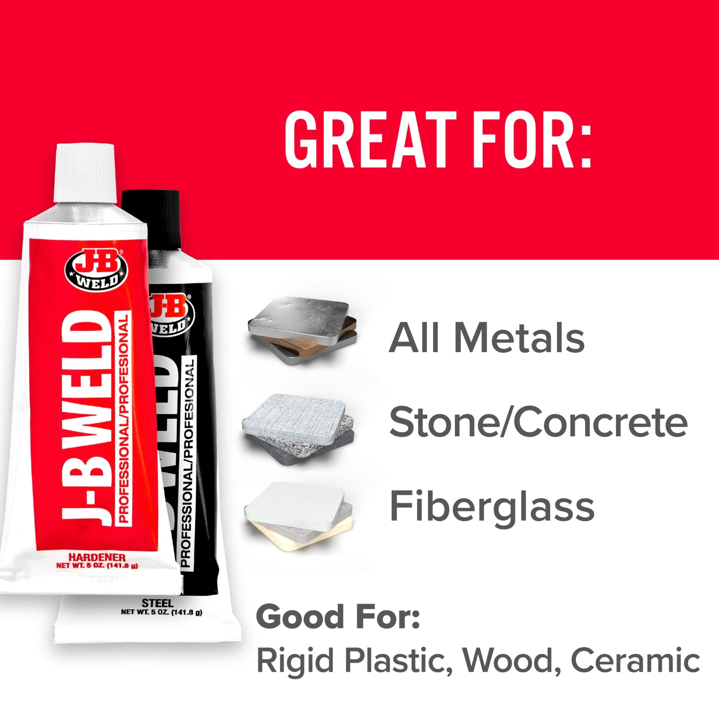 J-B Weld 8281 Professional Size Steel Reinforced Epoxy - Hardener and Steel Pack - 10 oz