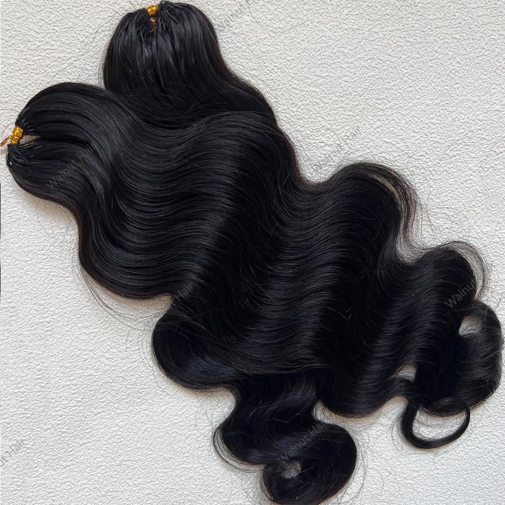 Knotless Pre Separated Crochet Human Hair Extensions Body Wave Brazilian Virgin Human Hair for Boho Braiding Hair Feather Extens