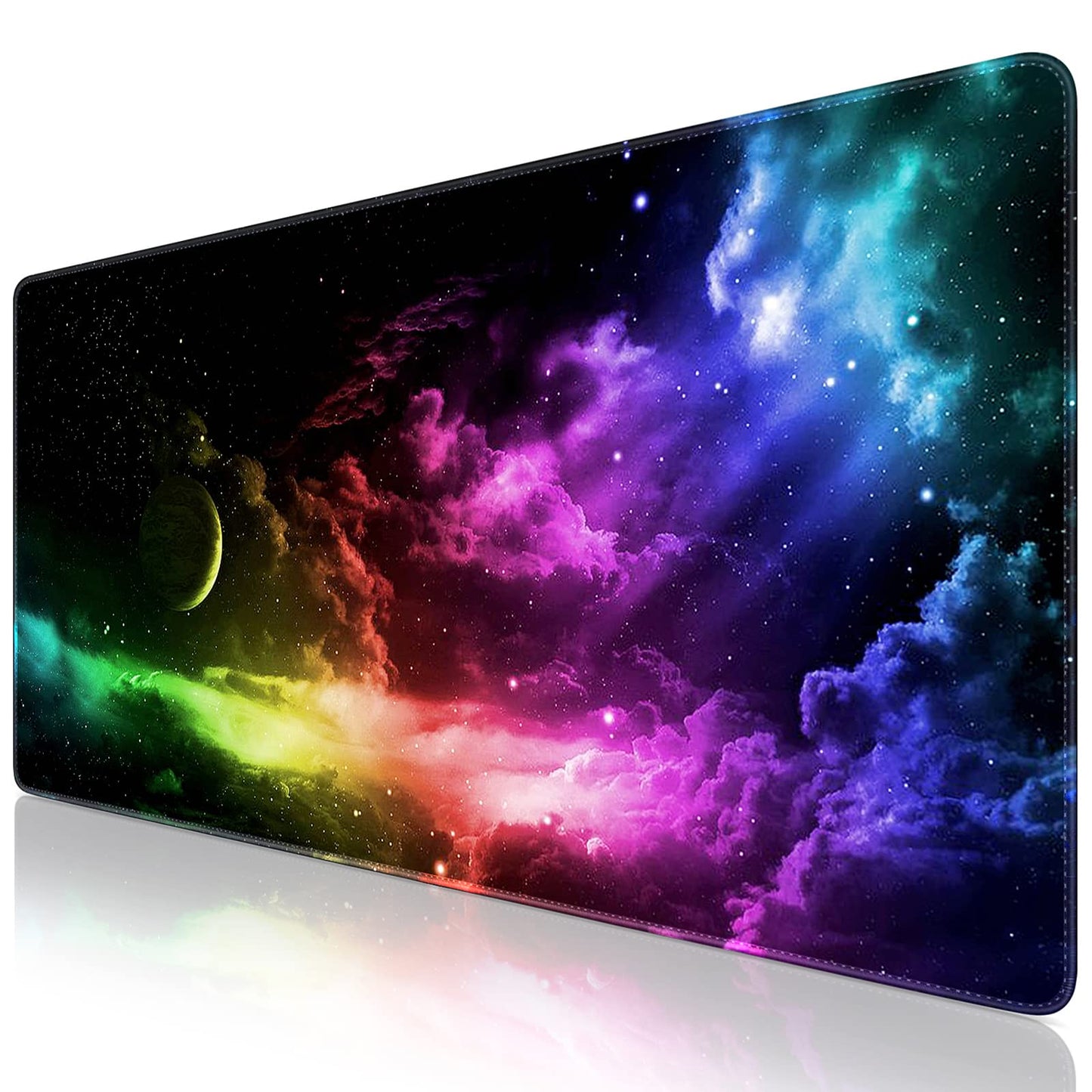 Canjoy Gaming Mouse Pad, XL Large Extended Keyboard Mouse Mat Big Computer Desk Pad with Non-Slip Base and Stitched Edge for Home Office Gaming Work 31.5x15.7inch