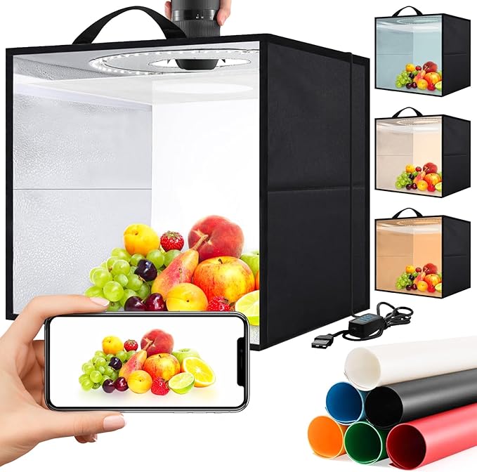 Heimekite Light Box,Light Box Photography,16"x16"Photo Box,Photo Light Box,Product Photography Light Box with CRI >95,120 ...