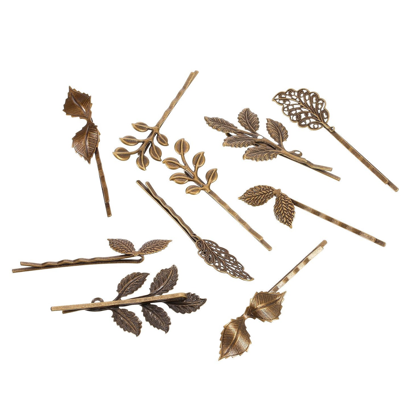 BBTO 22 Pieces Vintage Hair Clips Barrettes Bronze Leaf Bobby Pin Flower Butterfly Heart Hair Clip for Women