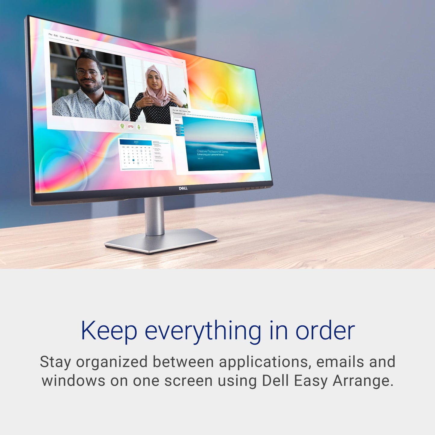 Dell S2722DC Monitor - 27-inch WQHD (2560x1440) 75Hz 4Ms Display, AMD FreeSync, Built in Speaker, USB Type-C Connectivity, Height/Pivot/Swivel/Tilt Adjust - Platinum Silver