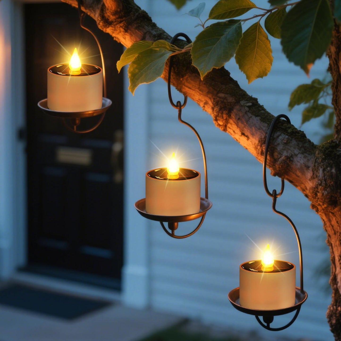 Solar Tea Lights Outdoor - 10 Pack Waterproof Rechargeable Dusk To Dawn Outdoor Lighting Flameless Flicker Reusable Led Solar Ca