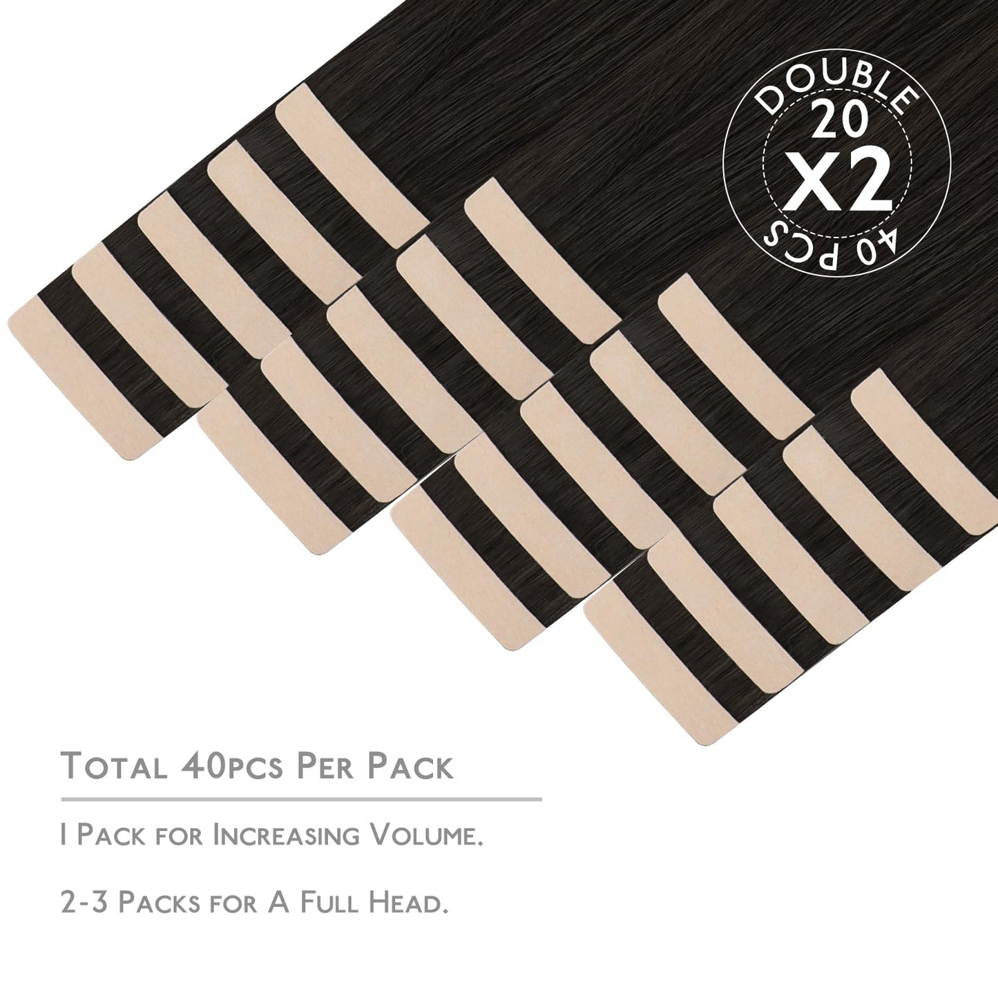 Wennalife Tape in Hair Extensions Human Hair, 40pcs 100g 20 inch Dark Brown Hair Extensions Real Human Hair Straight Tape in Ext