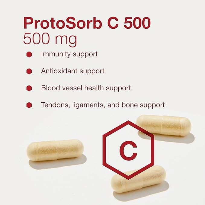 Protocol Protosorb C 500 - Highly Absorbable Vitamin C - for Immune System & Bone Health Supplement* - with Alpha-Lipoic Acid - Buffered, Non-Acidic Vitamin C - 100 Veg Caps