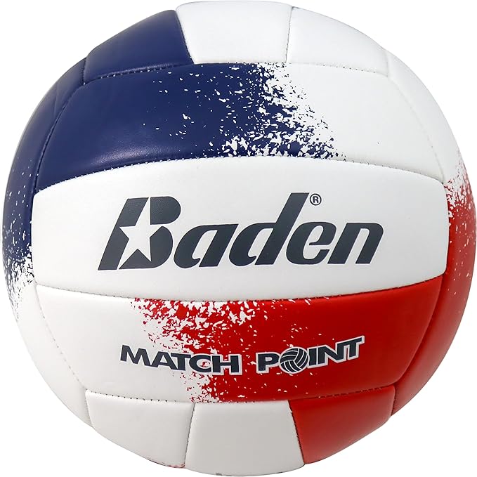 Baden Match Point Cushioned Synthetic LeatherOutdoor Recreation Backyard Volleyball + College Camp Ball All Ages Official ...