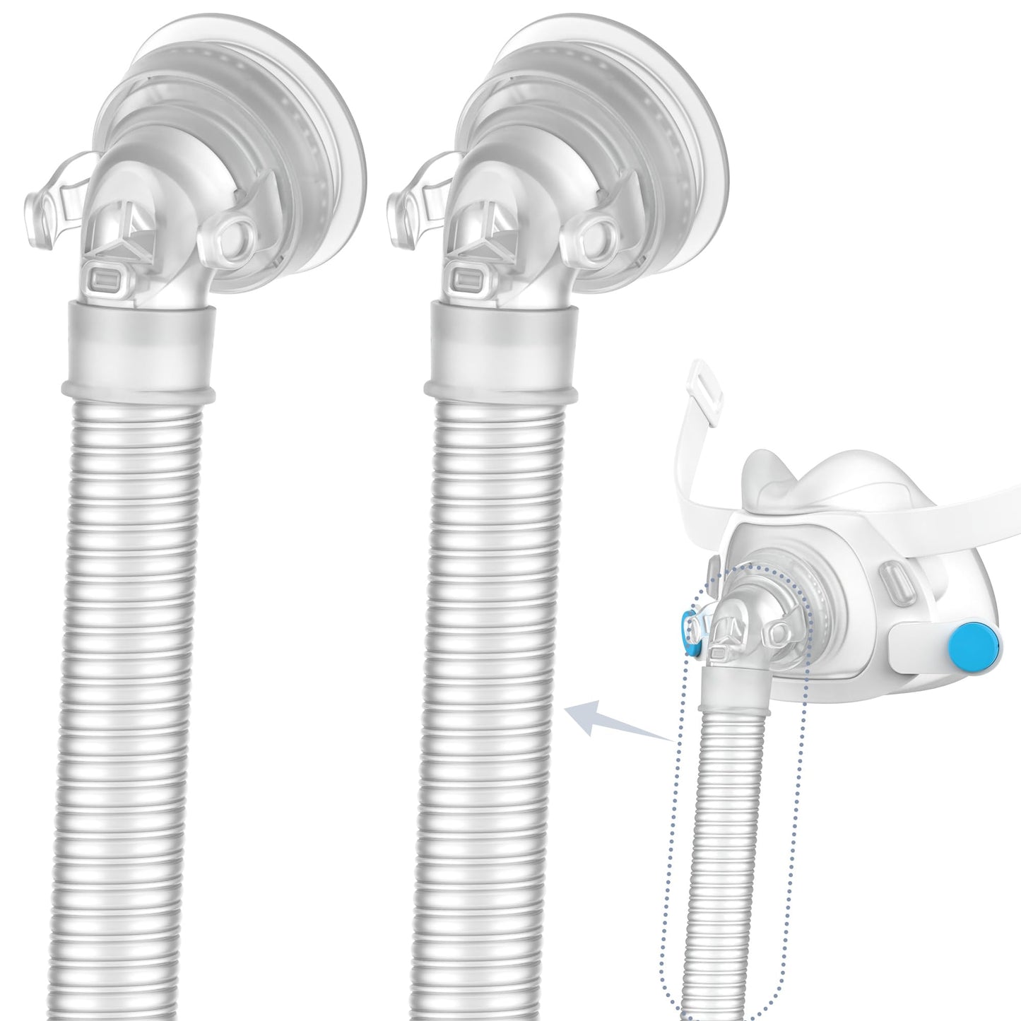2 Packs QuietAir Elbow Tube for Airfit F40,Including 2 Short Tube 2 Elbow and 2 QuietAir Vent,Great Value CPAP Supplies by Medihealer