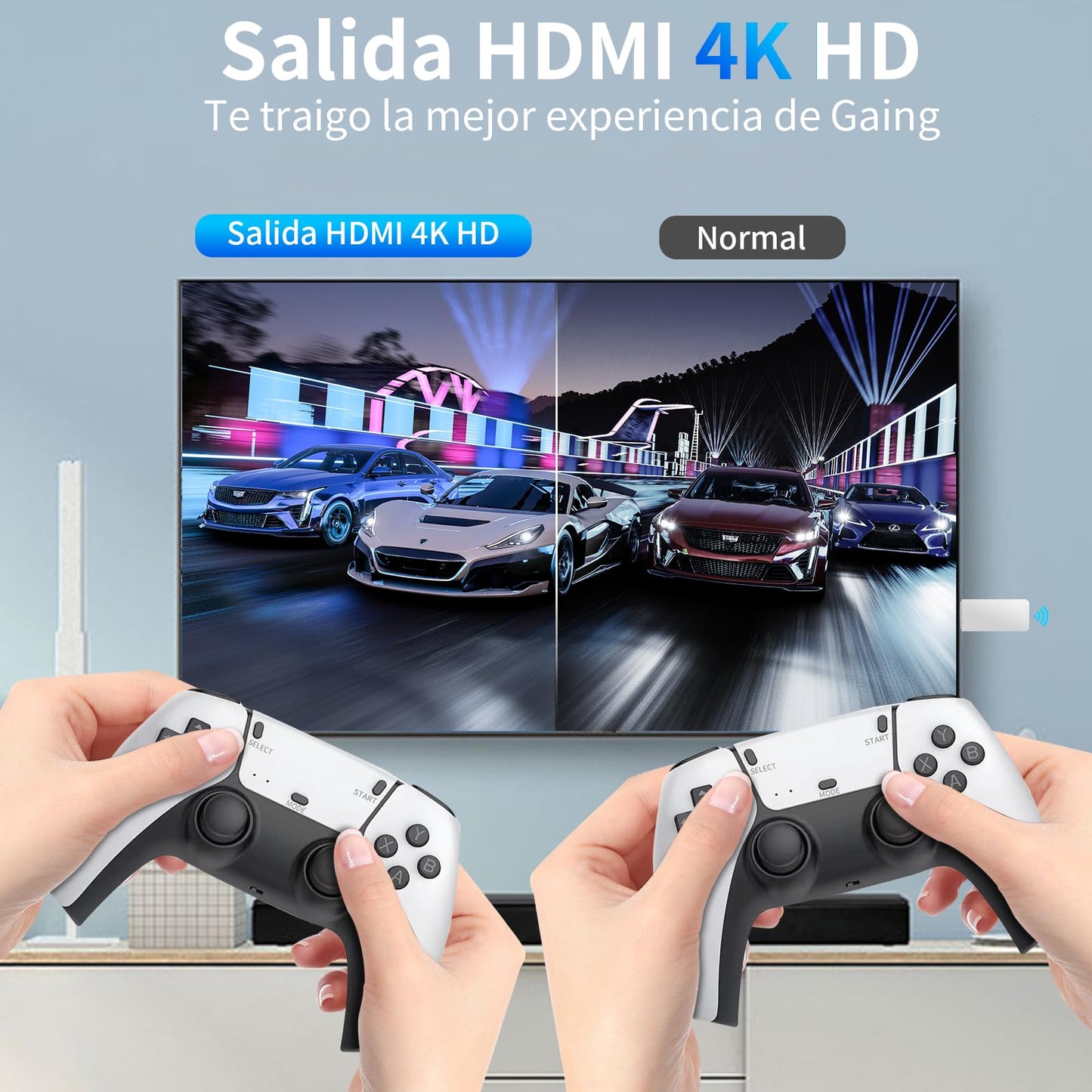 Wireless Retro Game Console, Retro Game Stick with Built-in 20,000+ Games, 23 Emulators 64GB, Retro Game Console Stick Pro with Dual 2.4GHz Wireless Controllers, Plug and Play Video Games for TV