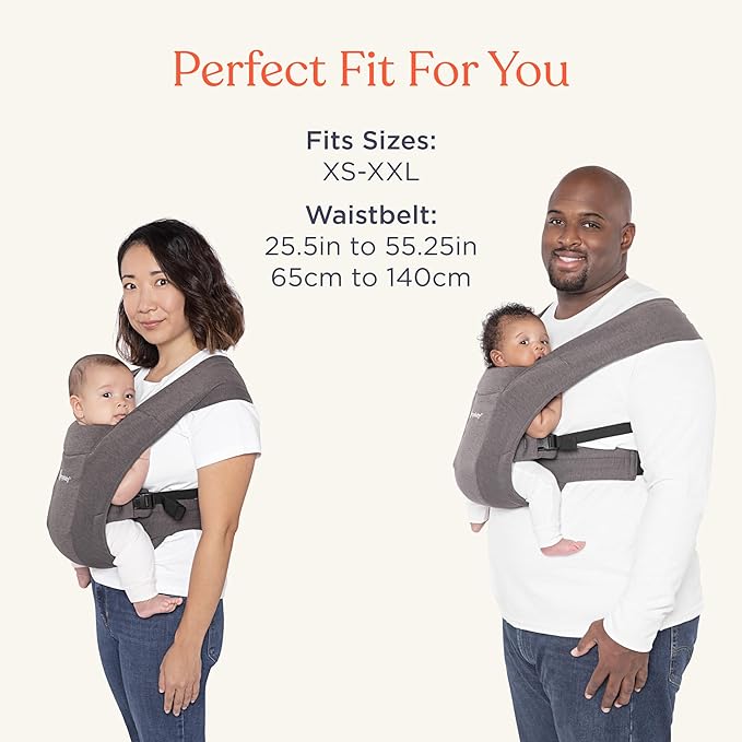 Ergobaby Embrace Baby Carrier Newborn to Toddler - Lightweight Ergonomic Baby Carriers - Cozy Essentials (7-25 Pounds), Ponte Knit, Cream