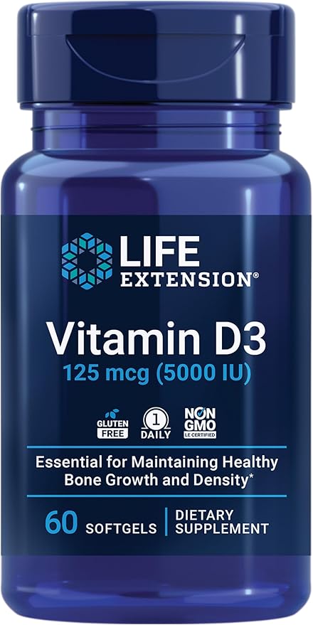 Life Extension Bio-Quercetin Immune & Heart Health Antioxidant 30 Capsules + Vitamin D3 5000 IU 60 Softgels