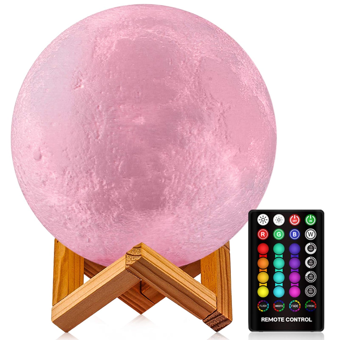 GDPETS Moon Lamp - 16 Colors, USB Rechargeable, Touch Control, 6 Inch, Yellow, Model: Moon lamp12