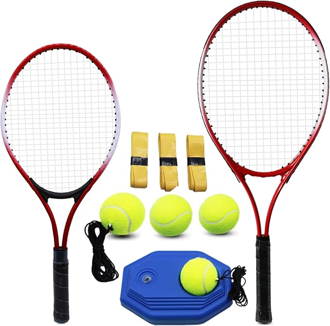 Magicorange Kids Tennis Rackets, Racket Set of 2 Players Tennis Training Equipment for Parent-Child Activities with Traine...