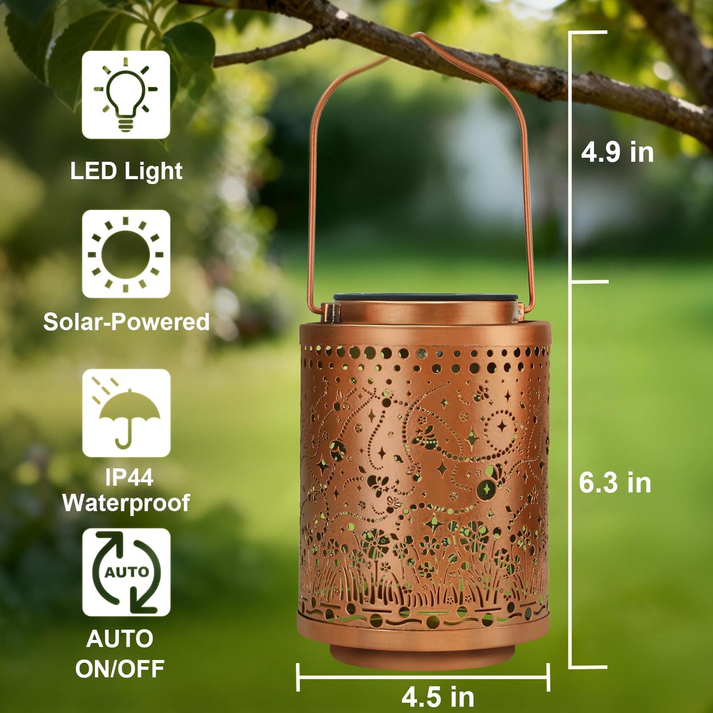 Birthday Gifts For Women Mom Grandma  Firefly Gardening Gifts For Women  Solar Lantern Outdoor Waterproof Garden Decor Hanging Solar Lights Yard Decorations Outdoor  Backyard  Patio
