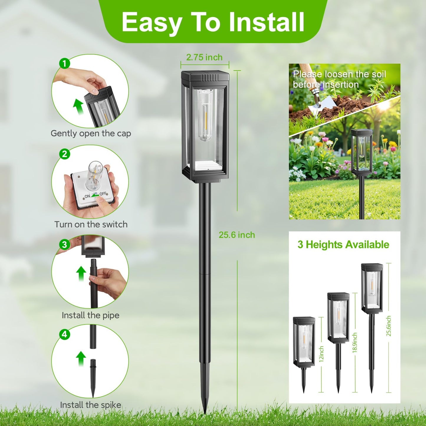 Solar Pathway Lights Outdoor Waterproof  2 Pack Outdoor Solar Lights For Yard With Reflector Cup  Auto On/Off  15+ Hours Runtime  Solar Lighting For Yard Path Lawn Walkway Driveway  Warm White
