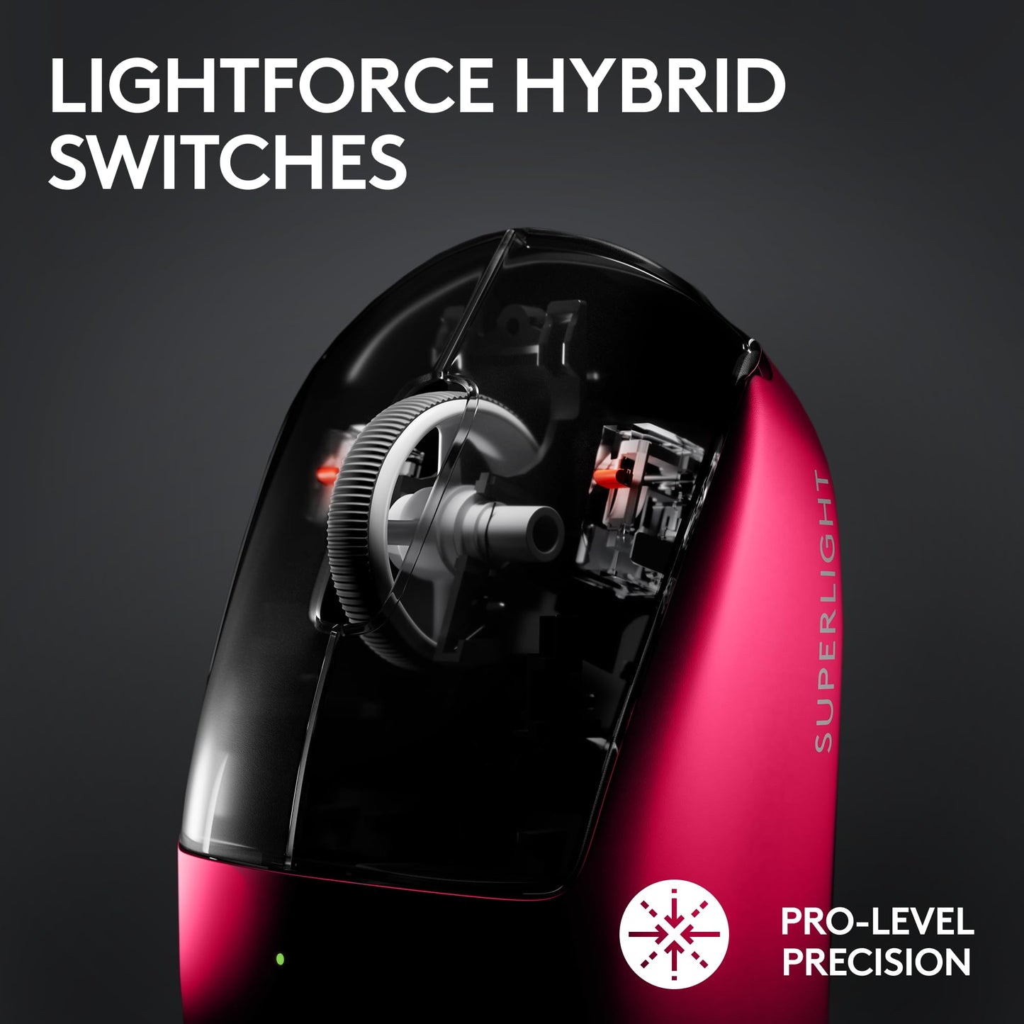 Logitech G PRO X Superlight 2 Lightspeed Wireless Gaming Mouse, Lightweight, LIGHTFORCE Hybrid Switches, Hero 2 Sensor, 32,000 DPI, 5 Programmable Buttons, USB-C Charging, PC & Mac - Magenta