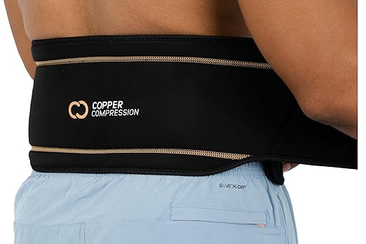 Copper Compression Back Brace - Copper Infused Support Belt Wrap for Lumbar / Lower Back Pain Relief, Sciatica, Pain - Exe...