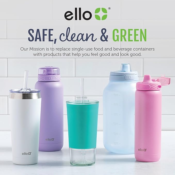 Ello Cooper Twist 18oz Kids Stainless Steel Water Bottle with Chug Lid | Leak Proof Double Walled and Vacuum Insulated | Fits Car Cupholder | Built in Carry Loop | Dishwasher Safe | Lilac