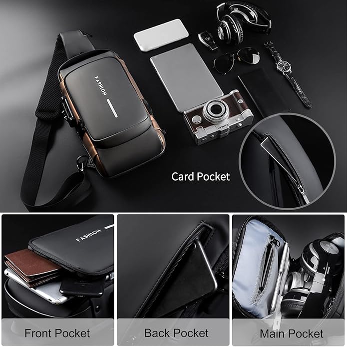Anti-theft Chest Bag Business Shoulder Bags Satchel Bag with USB