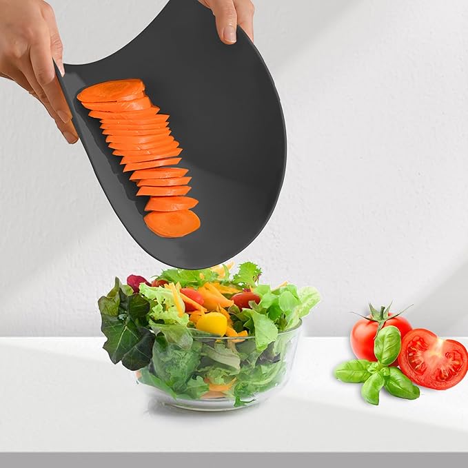 Fotouzy TPU Silicone Cutting Boards for Kitchen, Thick Rubber Flexible Cutting Board Mats, Black Cutting Mats Nonslip, Half Round Cutting Mat for Kitchen Dishwasher Safe, BPA Free, Multi Sizes 3 Pcs