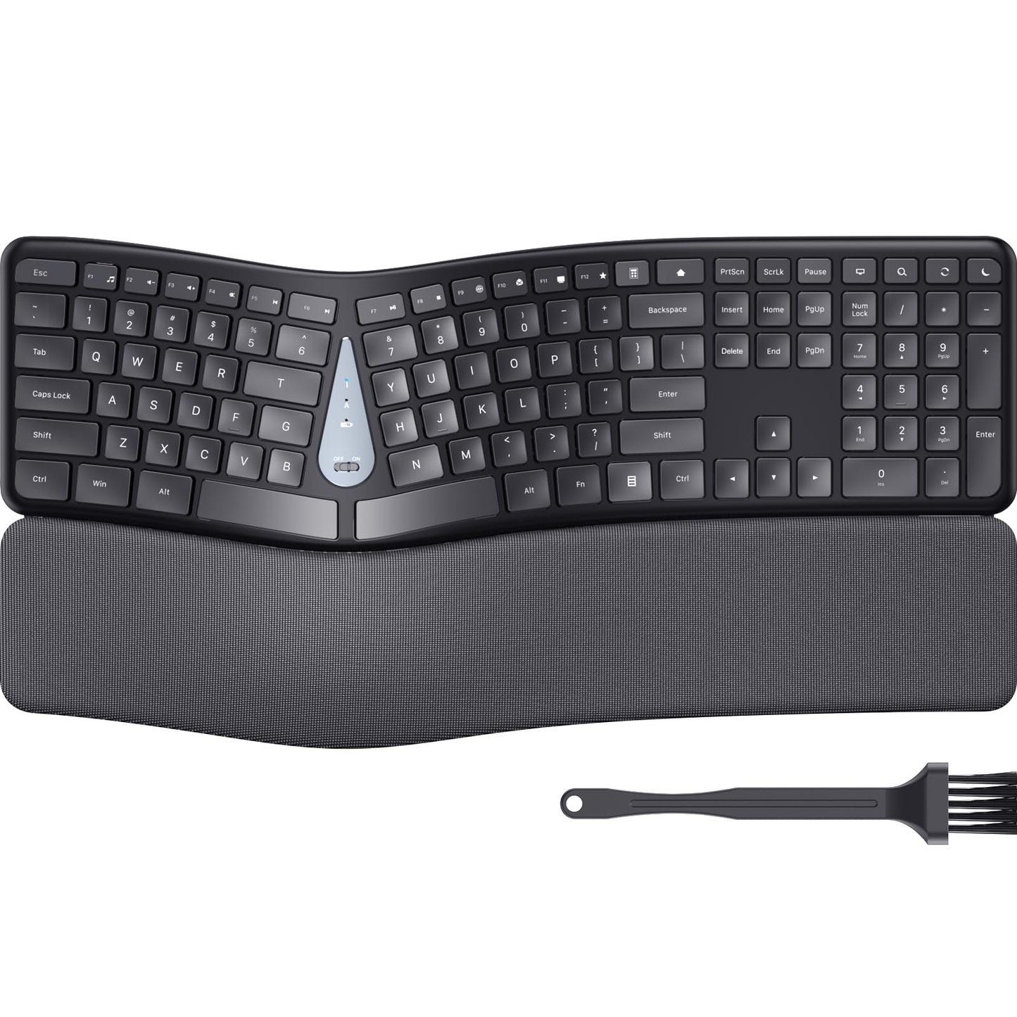 LIZRROT Wireless Ergonomic Keyboard, Split Keyboard with Wrist Rest and Cleaning Brush, 2.4G Computer Keyboard, Comfortable and Natural for Windows PC Laptops -Like New